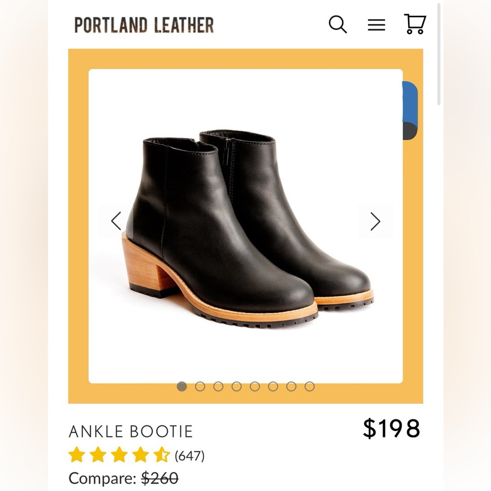 Real Leather Heeled Ankle Boots - Patina (Portland Leather)